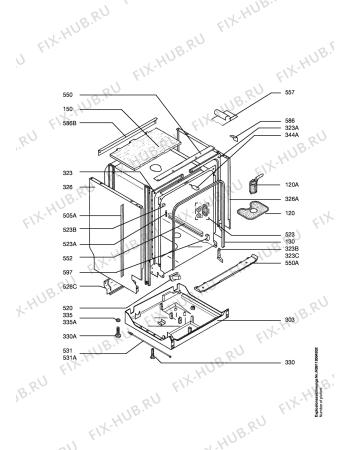 Взрыв-схема посудомоечной машины Juno Electrolux JSV98601 - Схема узла Housing 001